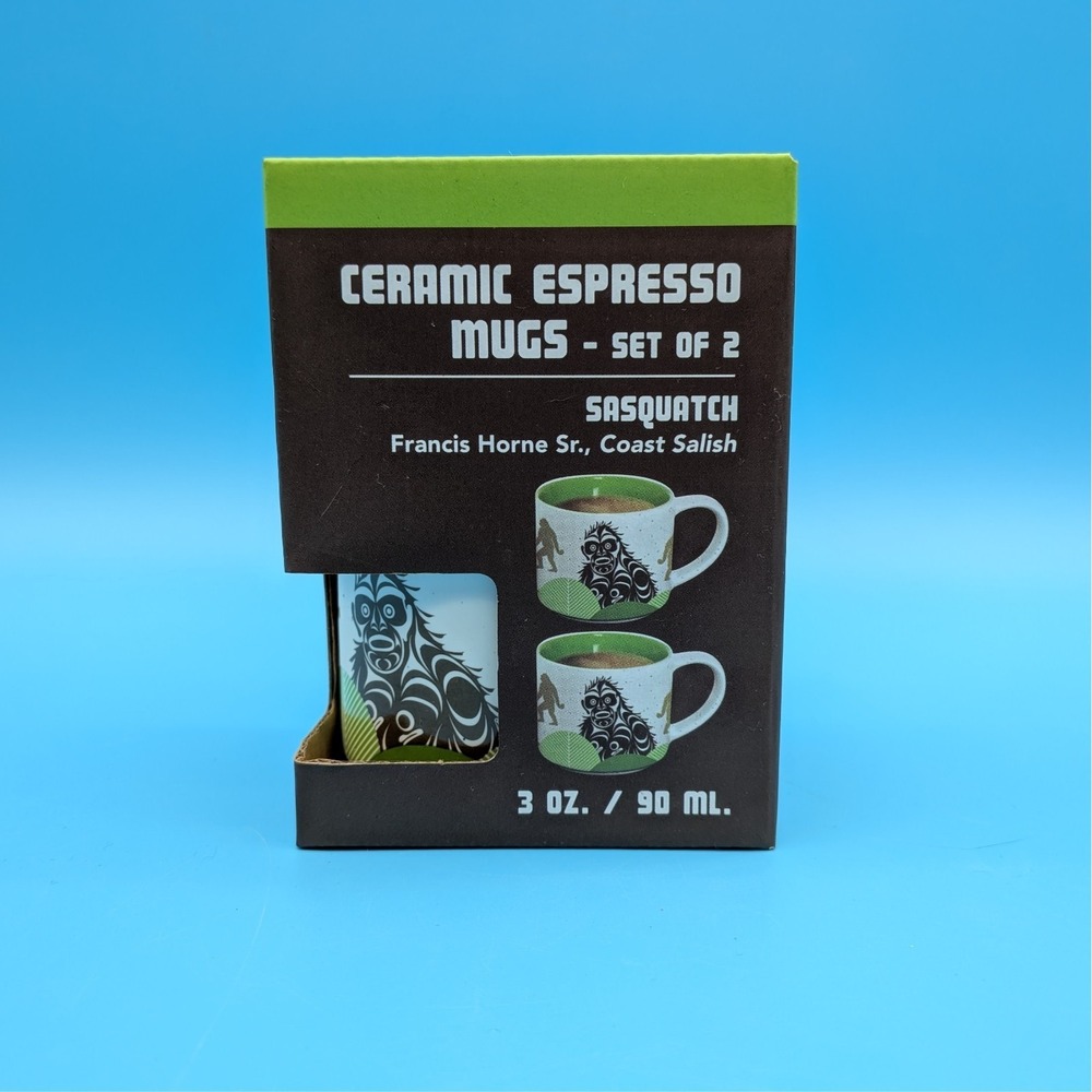 3 oz Espresso Mug Set 'Sasquatch' by Francis Horne Sr. Coast Salish